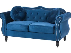 Divano 2 posti SKIEN Velluto Blu marino