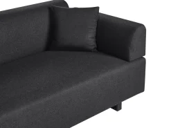 Divano 3 posti SOKNA Tessuto Nero con tavoli