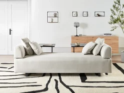 Divano 3 posti SOKNA Tessuto Beige chiaro con tavoli
