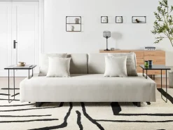 Divano 3 posti SOKNA Tessuto Beige chiaro con tavoli