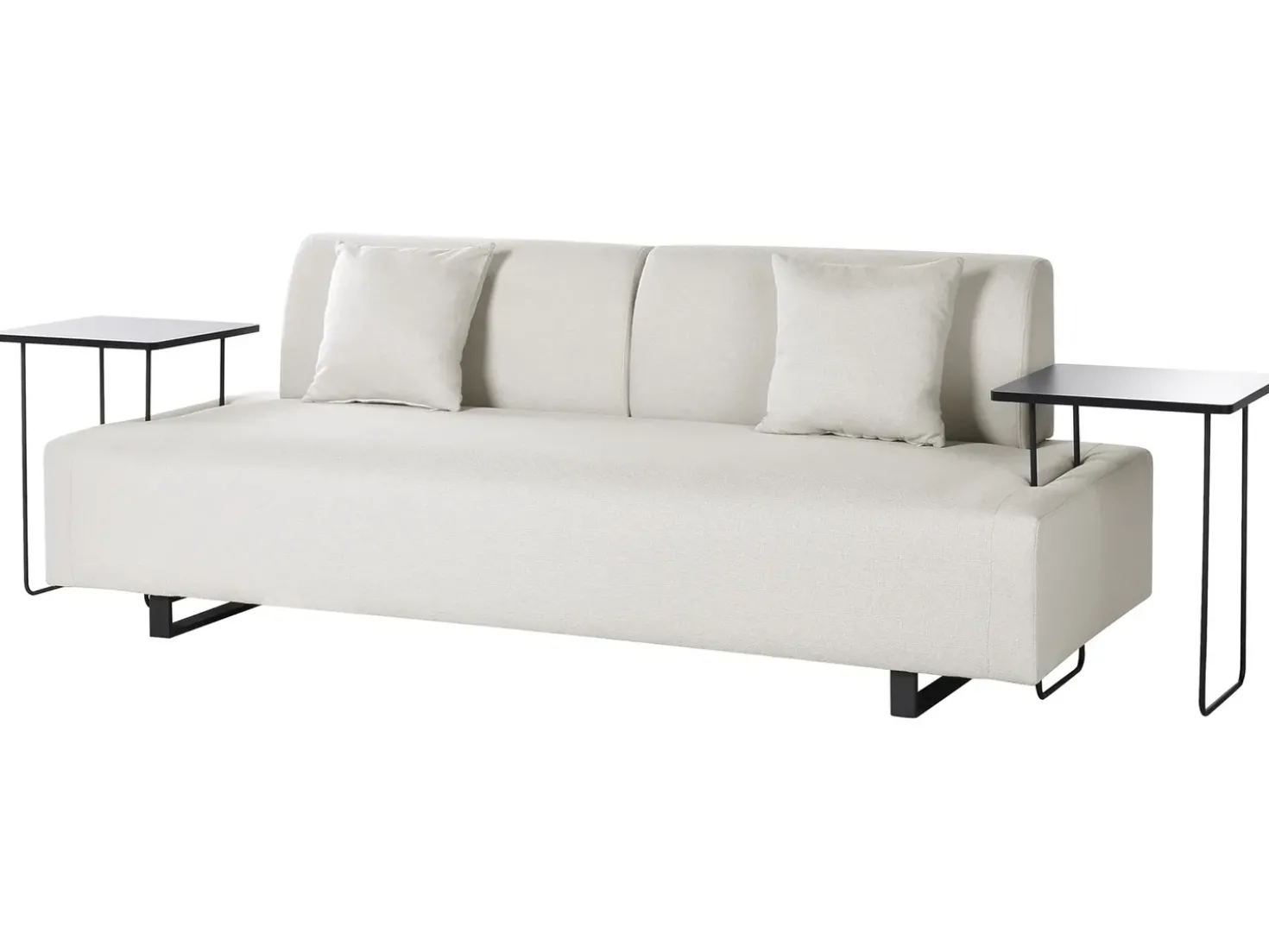 Divano 3 posti SOKNA Tessuto Beige chiaro con tavoli