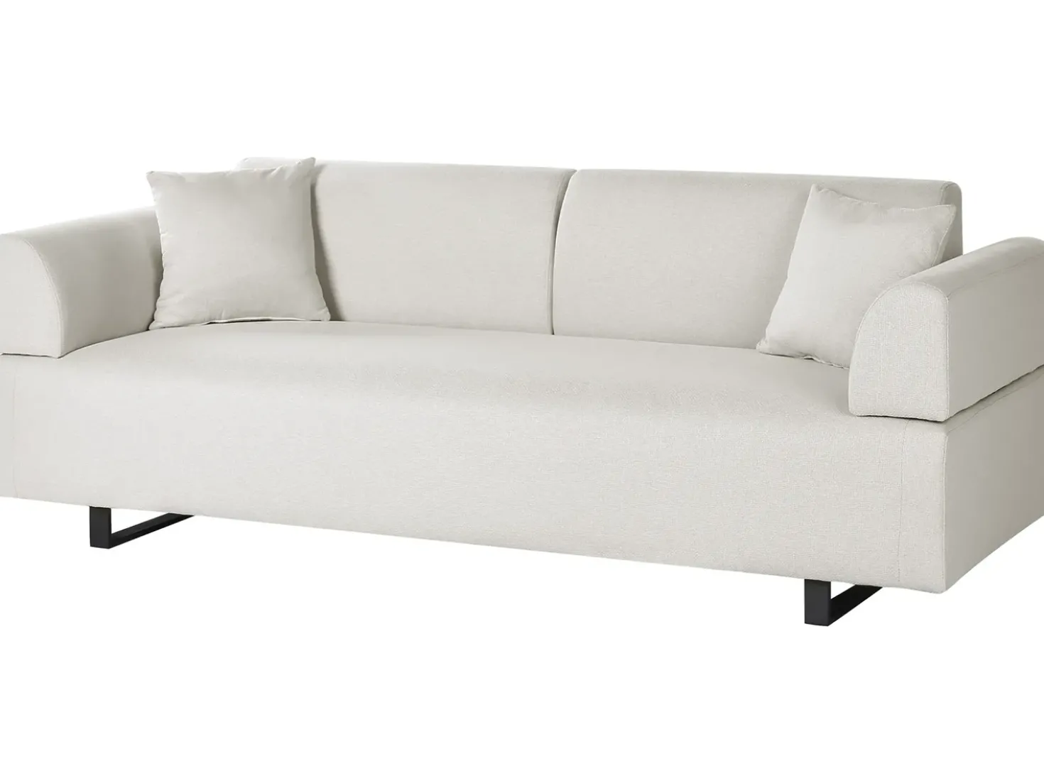 Divano 3 posti SOKNA Tessuto Beige chiaro con tavoli