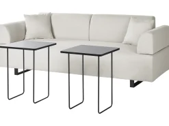 Divano 3 posti SOKNA Tessuto Beige chiaro con tavoli