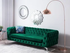 Divano 3 posti SOTRA Velluto Verde smeraldo