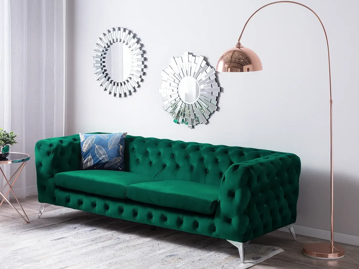 Divano 3 posti SOTRA Velluto Verde smeraldo