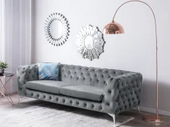 Divano 3 posti SOTRA Velluto Grigio