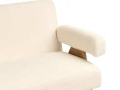 Divano 2 posti TAMRE Bouclé Bianco sporco/Marrone chiaro