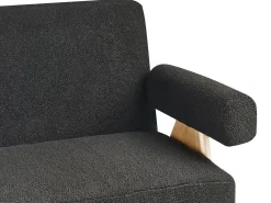 Divano 2 posti TAMRE Bouclé Nero/Marrone chiaro