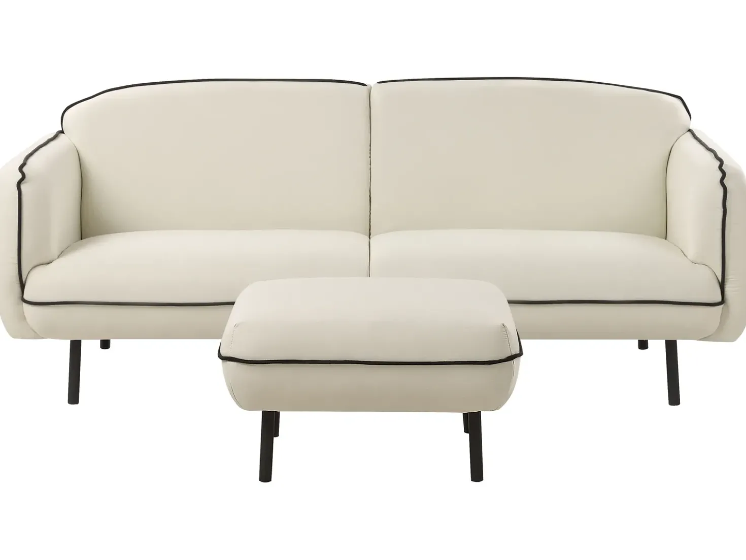 Divano 3 posti TONSBERG Tessuto Beige chiaro con ottomana