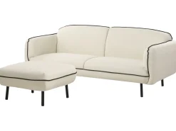 Divano 3 posti TONSBERG Tessuto Beige chiaro con ottomana