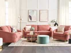 Divano 3 posti TROSA Tessuto Rosa