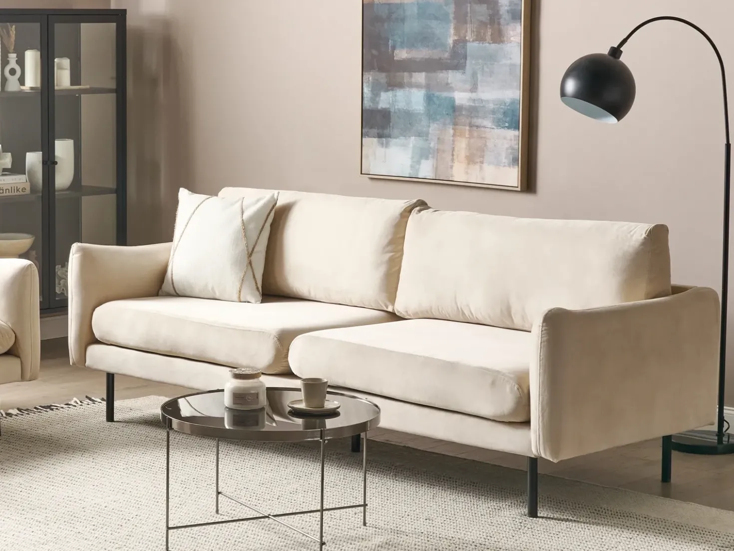Divano 3 posti VINTERBRO Velluto Beige chiaro