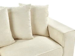 Divano 3 posti VISKAN Velluto a coste Beige chiaro