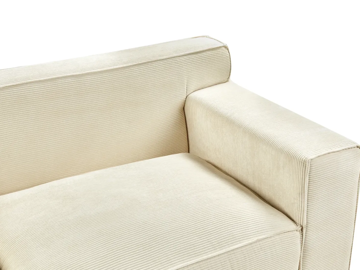 Divano 3 posti VISKAN Velluto a coste Beige chiaro