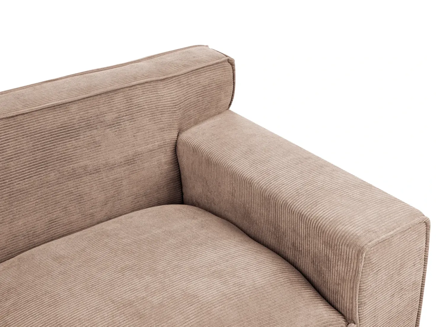 Divano 3 posti VISKAN Velluto a coste Beige sabbia
