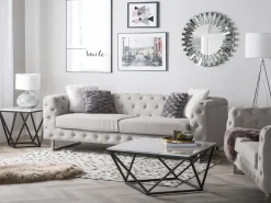 Divano 3 posti VISSLAND Tessuto Beige chiaro