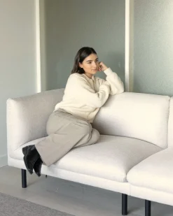 Divano 3 posti VORGOD Tessuto Beige chiaro