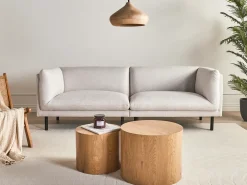 Divano 3 posti VORGOD Tessuto Beige chiaro