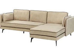 Divano angolare 3 posti ALTAN Velluto Beige Lato Sinistro