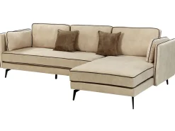 Divano angolare 3 posti ALTAN Velluto Beige Lato Sinistro