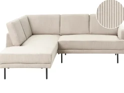 Divano angolare 4 posti BREDA Velluto a coste Beige Lato destro