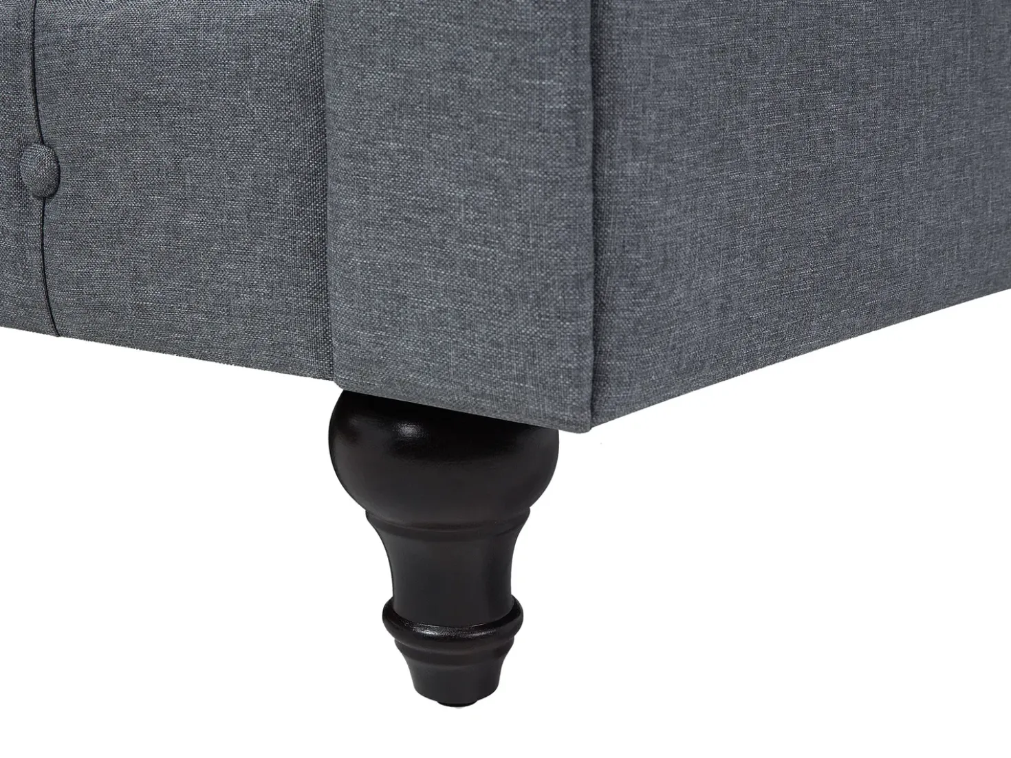 Divano angolare 6 posti CHESTERFIELD Tessuto Grigio Lato Sinistro