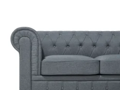 Divano angolare 6 posti CHESTERFIELD Tessuto Grigio Lato Sinistro