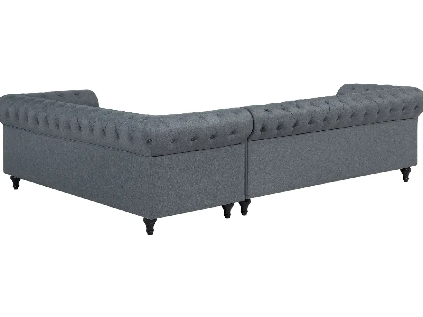 Divano angolare 6 posti CHESTERFIELD Tessuto Grigio Lato Sinistro