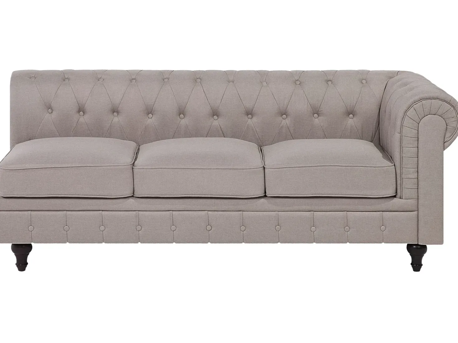 Divano angolare 6 posti CHESTERFIELD Tessuto Beige Lato destro