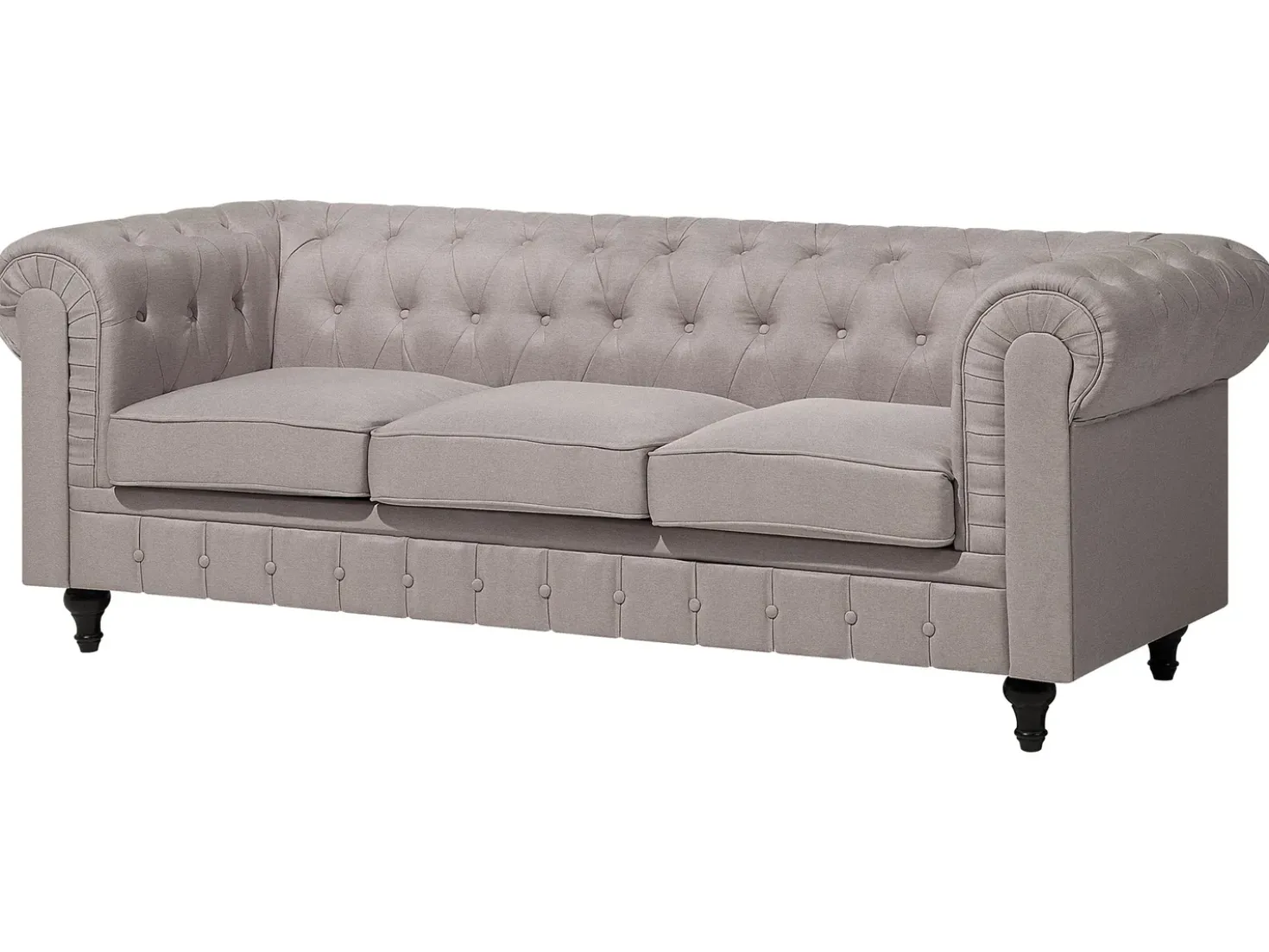 Divano angolare 6 posti CHESTERFIELD Tessuto Beige Lato destro