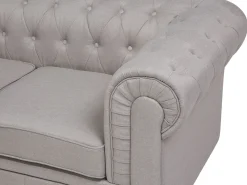 Divano angolare 6 posti CHESTERFIELD Tessuto Beige Lato destro