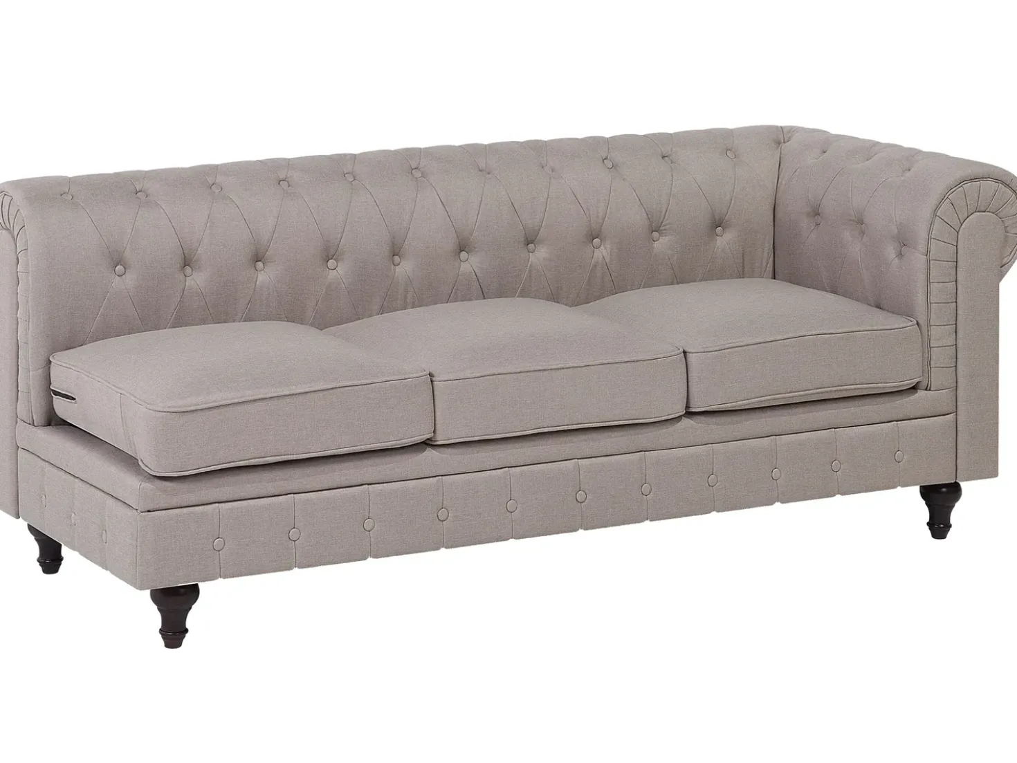 Divano angolare 6 posti CHESTERFIELD Tessuto Beige Lato destro