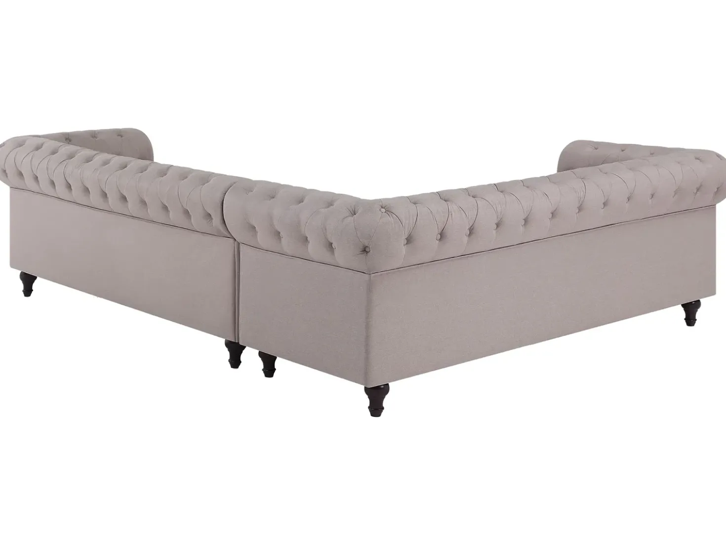 Divano angolare 6 posti CHESTERFIELD Tessuto Beige Lato destro