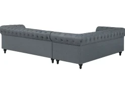 Divano angolare 6 posti CHESTERFIELD Tessuto Grigio Lato destro