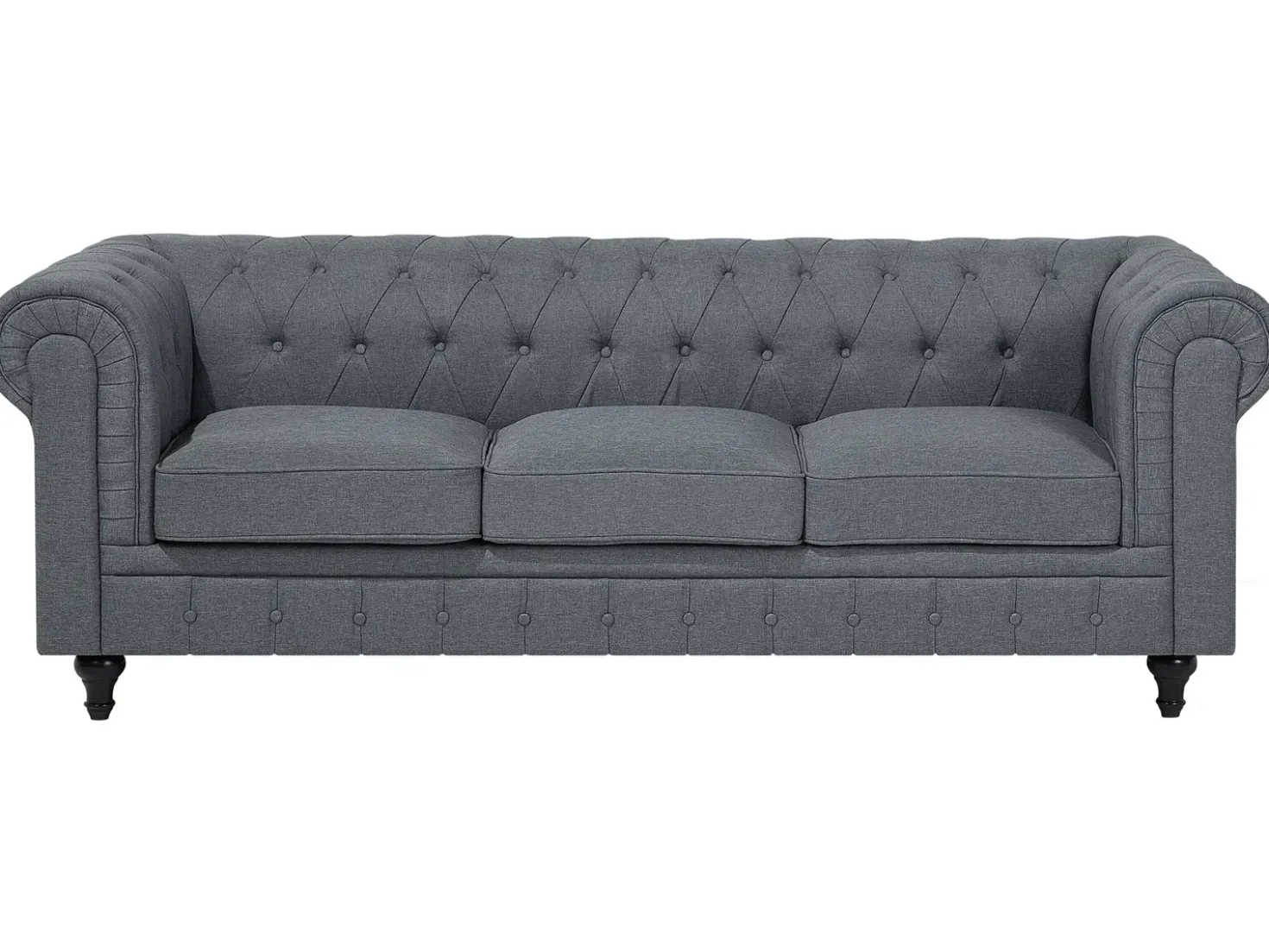 Divano angolare 6 posti CHESTERFIELD Tessuto Grigio Lato destro