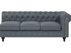 Divano angolare 6 posti CHESTERFIELD Tessuto Grigio Lato destro