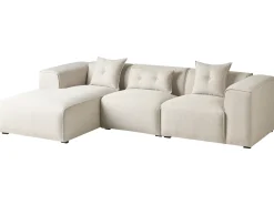 Divano angolare 3 posti DOLVA Tessuto Beige chiaro Lato destro