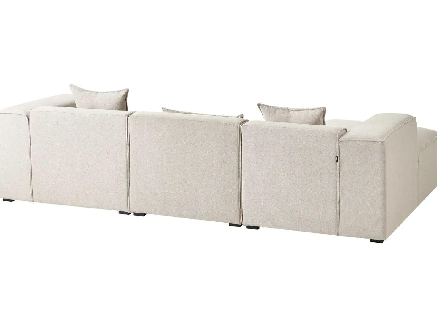 Divano angolare 3 posti DOLVA Tessuto Beige chiaro Lato destro