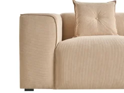 Divano angolare 3 posti DOLVA Velluto a coste Beige Lato Sinistro