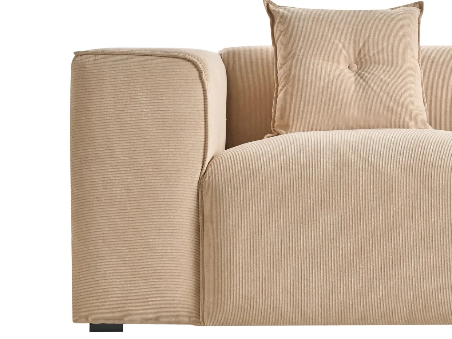 Divano angolare 3 posti DOLVA Velluto a coste Beige Lato Sinistro