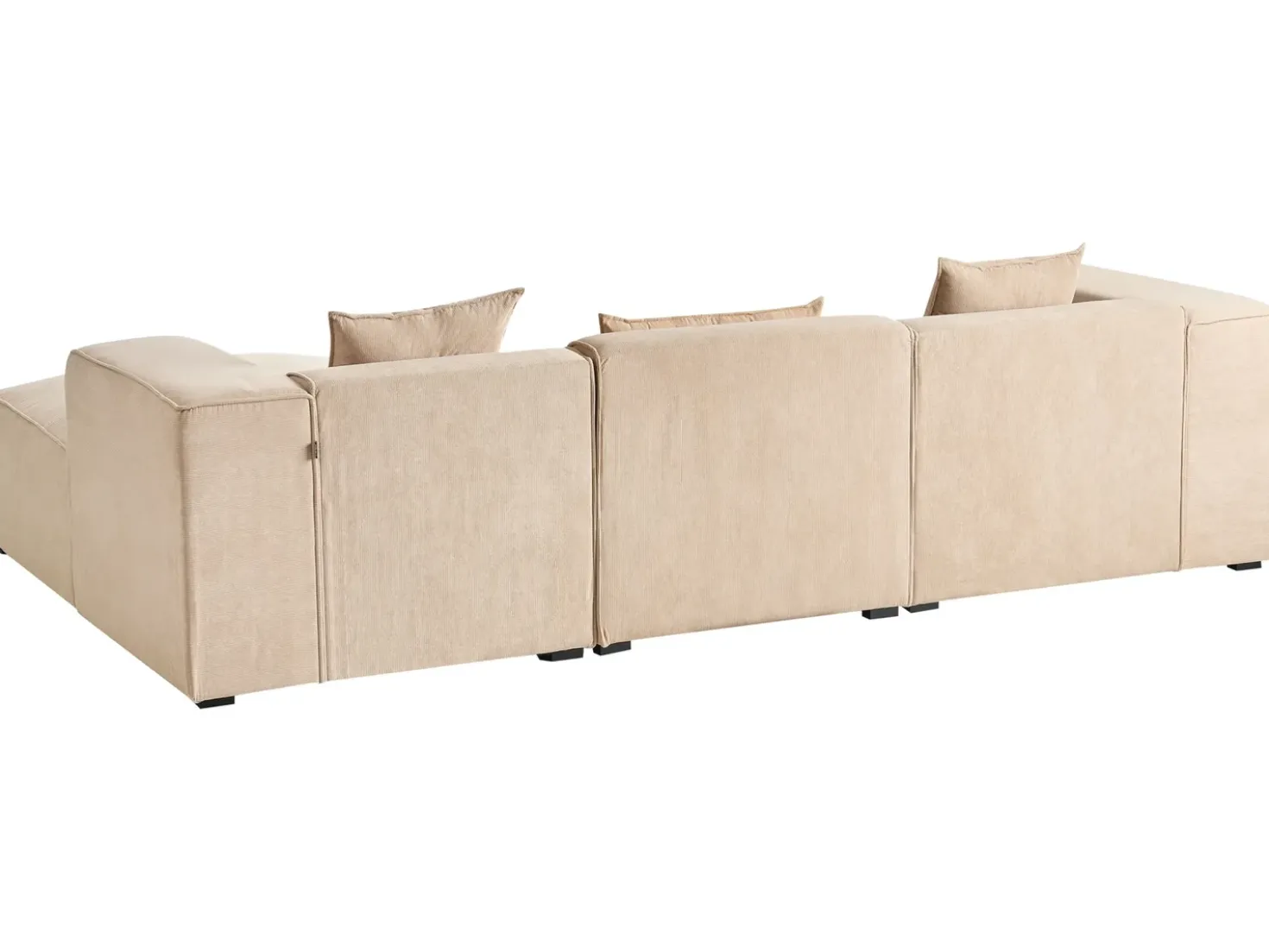 Divano angolare 3 posti DOLVA Velluto a coste Beige Lato Sinistro