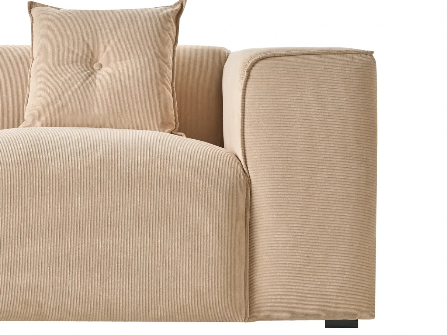 Divano angolare 3 posti DOLVA Velluto a coste Beige Lato destro