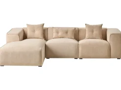 Divano angolare 3 posti DOLVA Velluto a coste Beige Lato destro