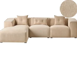 Divano angolare 3 posti DOLVA Velluto a coste Beige Lato destro