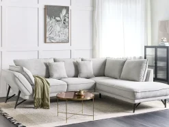 Divano angolare 3 posti ELGA Lino Grigio chiaro Lato Sinistro