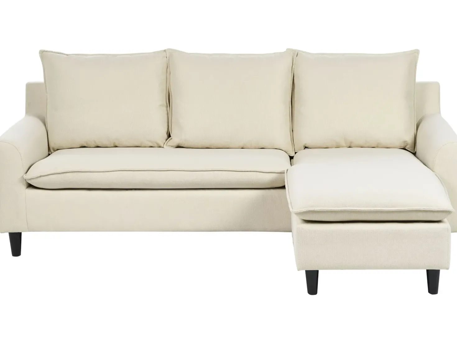 Divano angolare 3 posti ELVENES Tessuto Beige chiaro Lato Sinistro