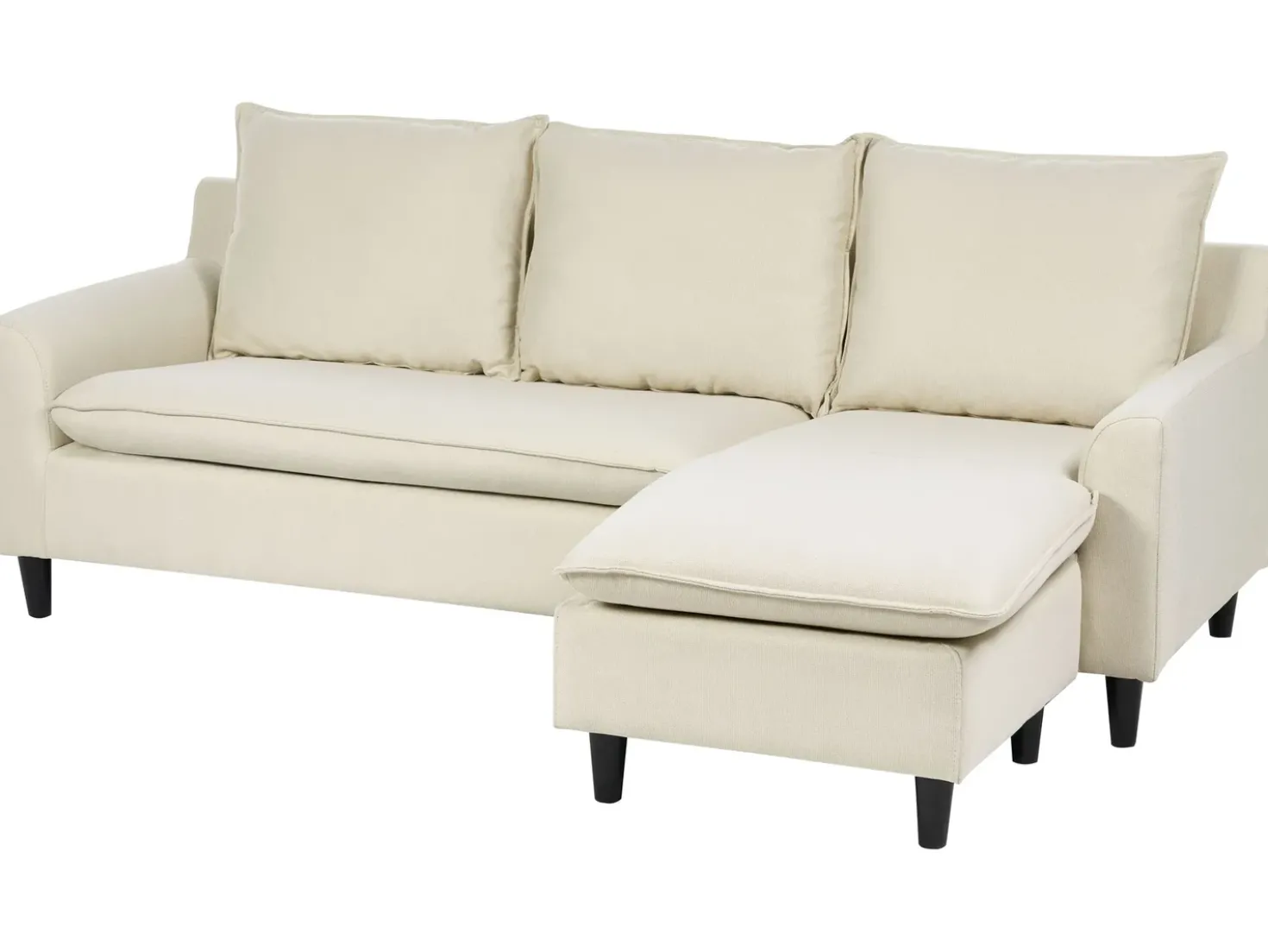Divano angolare 3 posti ELVENES Tessuto Beige chiaro Lato Sinistro