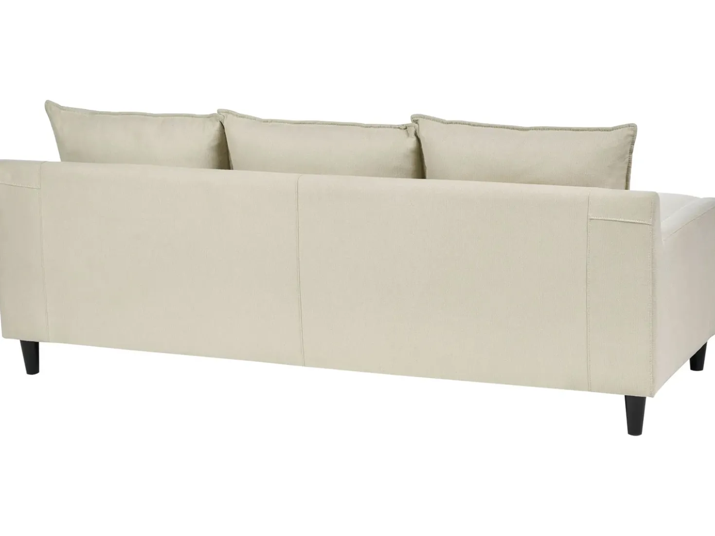 Divano angolare 3 posti ELVENES Tessuto Beige chiaro Lato destro