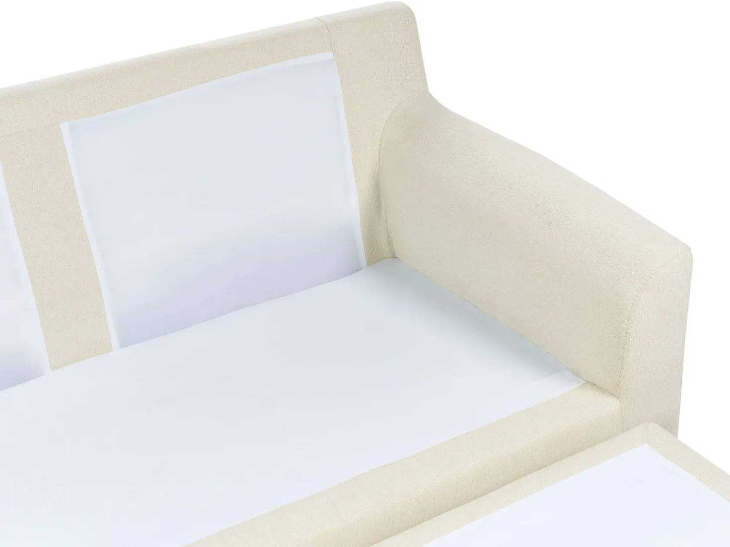 Divano angolare 3 posti ELVENES Tessuto Beige chiaro Lato destro
