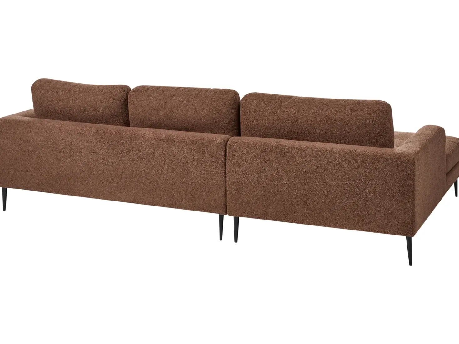 Divano angolare 3 posti FLAM Bouclé Marrone Lato Sinistro